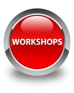 Workshops glossy red round button 스톡 일러스트