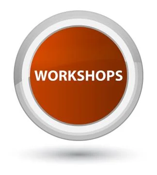 Workshops prime brown round button Illustrazione stock