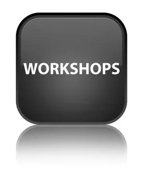Workshops special black square button Stock Illustration
