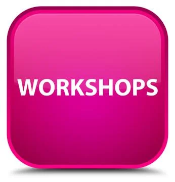 Workshops special pink square button 스톡 일러스트