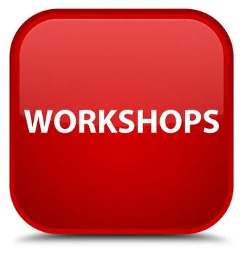 Workshops special red square button Stock Illustration