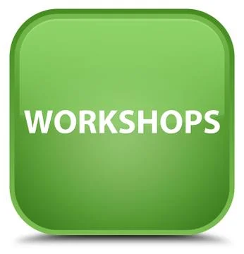 Workshops special soft green square button Stock Illustration