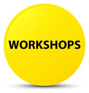 Workshops yellow round button 스톡 일러스트