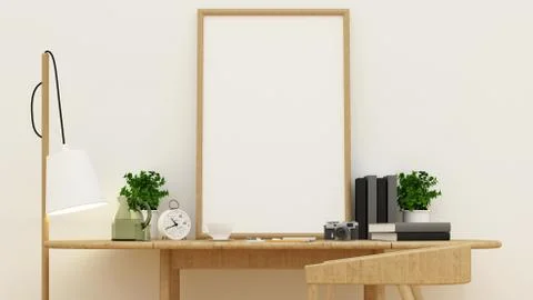 Workspace and frame for artwork - 3D Rendering Stock Illustration