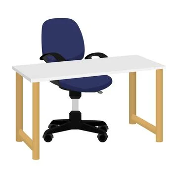 Workspace with armchair table isolated Stock Illustration