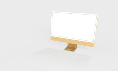 Workspace blank screen desktop computer, Mockup computer black dark Illustrazione stock