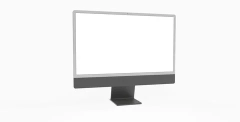 Workspace blank screen desktop computer, Mockup computer black dark Illustrazione stock