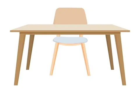 Workspace with chair table Stock Illustration