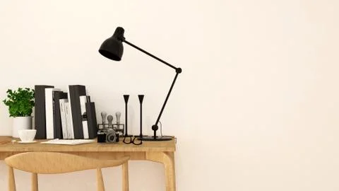 Workspace clean design-3D Rendering Stock Illustration