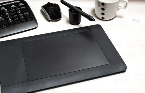 Workspace with coffe Stock Photos