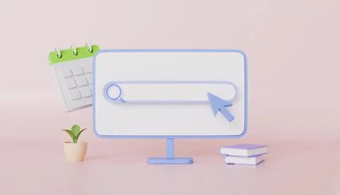 Workspace with computer and books 스톡 일러스트