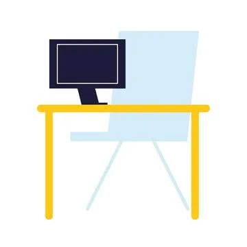Workspace computer and desk イラスト素材