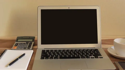 Workspace with computer in home Видео 63214119