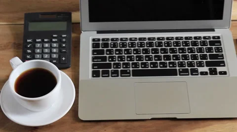 Workspace with computer in home Видео 63214163