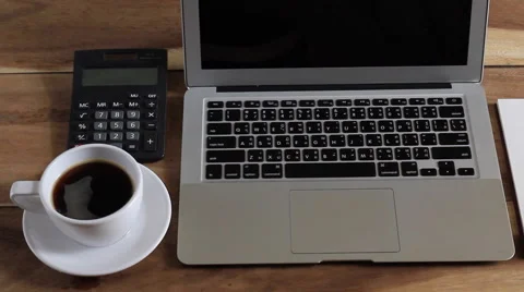 Workspace with computer in home Stock Footage 63214181