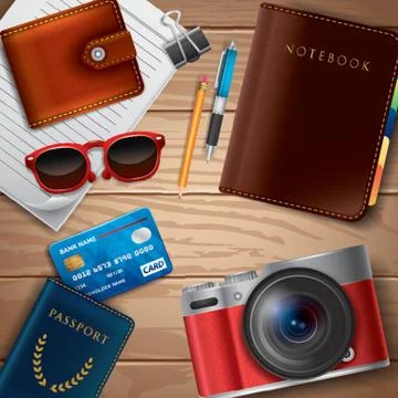 Workspace design flatlay Stock Illustration