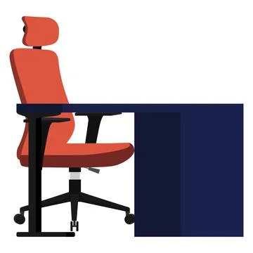 Workspace design with table chair drawer Stock Illustration