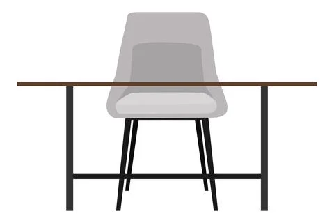 Workspace design with table chair isolated Stock Illustration