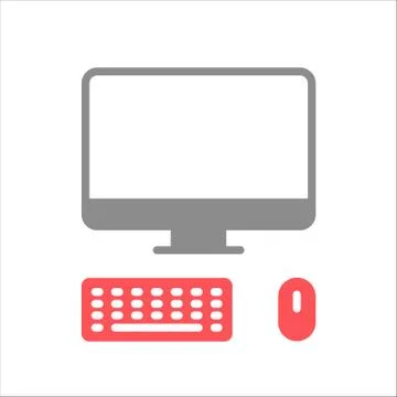 Workspace, devices. Home office. Vector icon. Stock Illustration