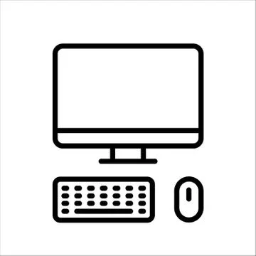Workspace, devices. Home office. Vector icon. Stock Illustration