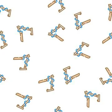 Workspace electrical lamp vector seamless pattern Stock Illustration