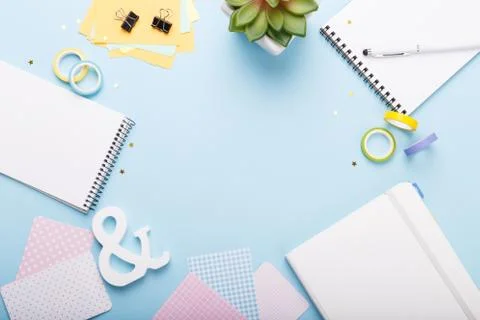 Workspace flat lay Stock-Fotos