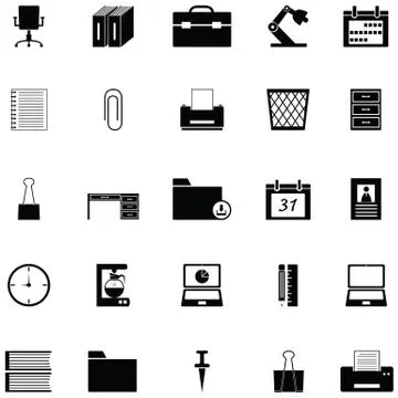 Workspace icon set Stock Illustration