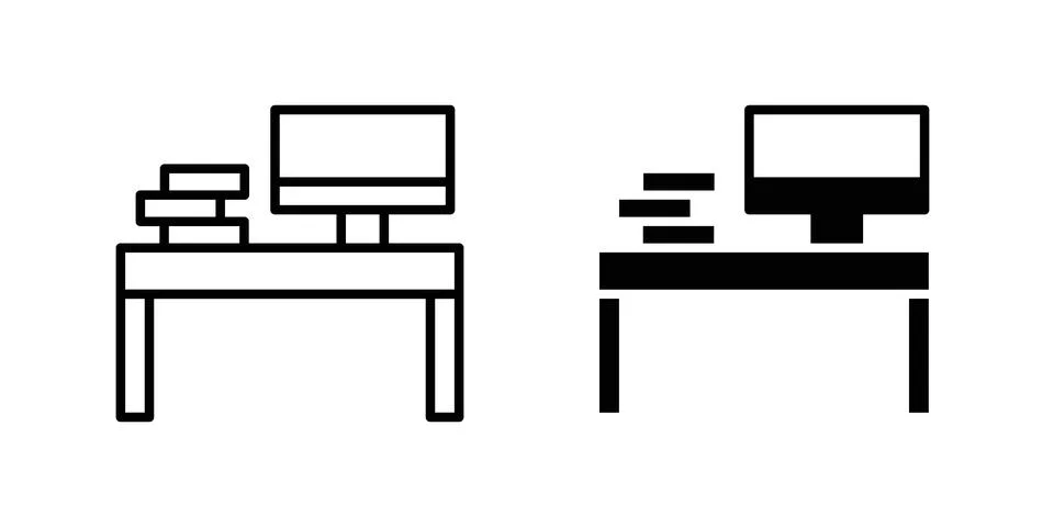 Workspace icon vector template set in black Stock Illustration