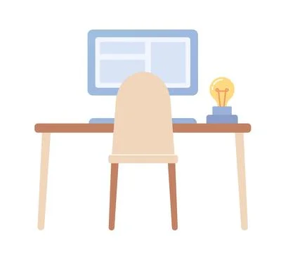 Workspace for idea generator semi flat color vector object イラスト素材