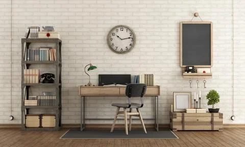 Workspace in industrial style Stock Illustration