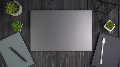 Workspace with laptop and man hands Video stock 112094117