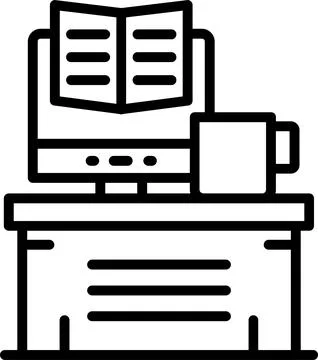 Workspace Line Icon Design Stock Illustration