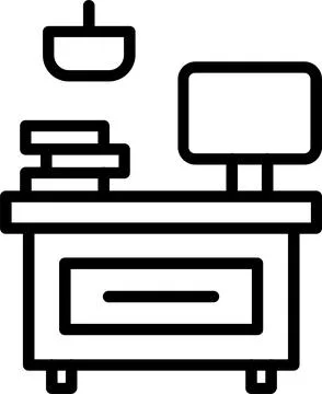 Workspace Line Icon Design Stock-Illustration