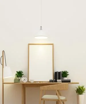 Workspace or library room and frame for artwork - 3D Rendering Stock Illustration