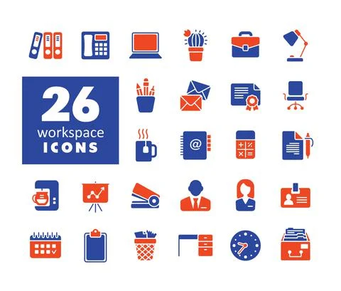 Workspace outline flat glyph icon. Workspace sign Stock Illustration