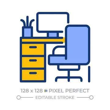 Workspace pixel perfect line color icon Stock-Illustration