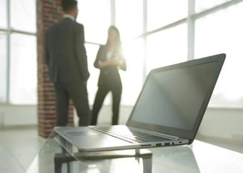 Workspace table works in the office with a computer Stock Photos