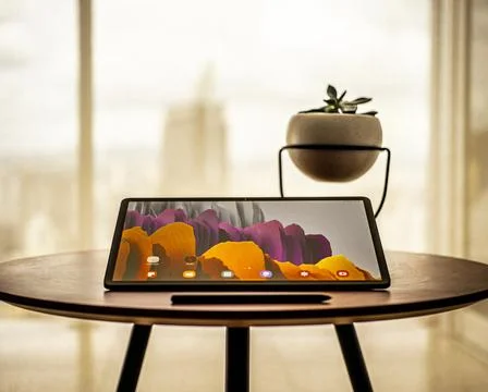 Workspace with tablet Stock Photos