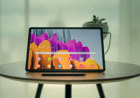 Workspace with tablet Stock Photos