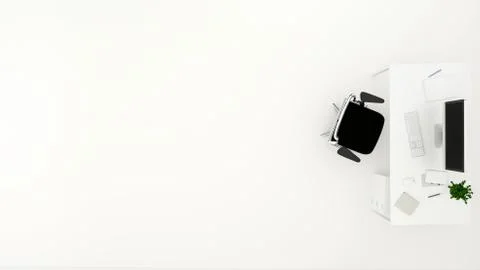 Workspace top view - 3D Rendering Stock Illustration