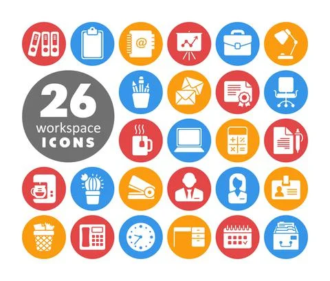 Workspace vector white glyph icon. Workspace sign Stock Illustration