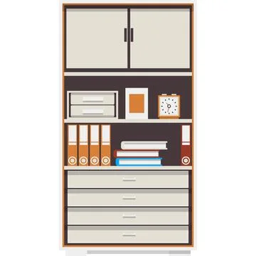 Workstation case vector office room interior icon Stock Illustration