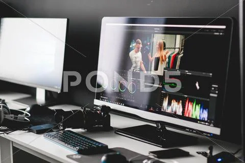 Workstation computer Stock Photos