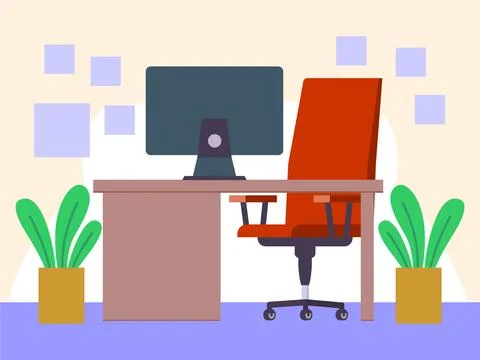 Workstation Concept Illustration Style Stock Illustration
