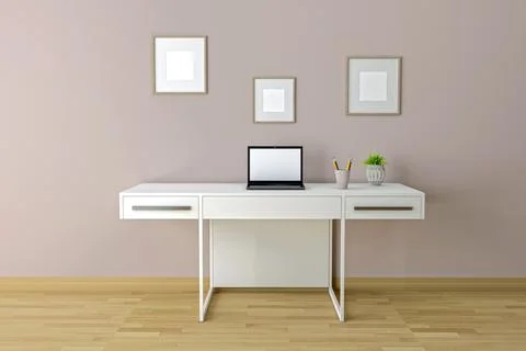 Workstation Frame and Screen Mockup Stock Illustration