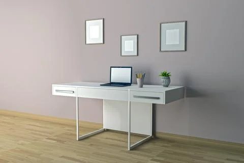 Workstation Frame and Screen Mockup Stock Illustration