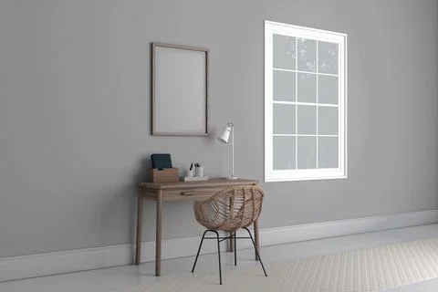 Workstation Frame and Screen Mockup Stock Illustration