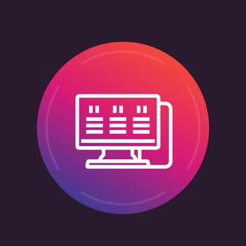 Workstation line icon Stock Illustration