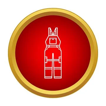 Workwear bib overalls icon symbolizing safety clothing Illustrazione stock