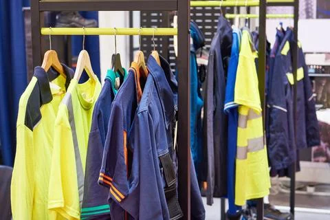 Workwear in store Stock Photos
